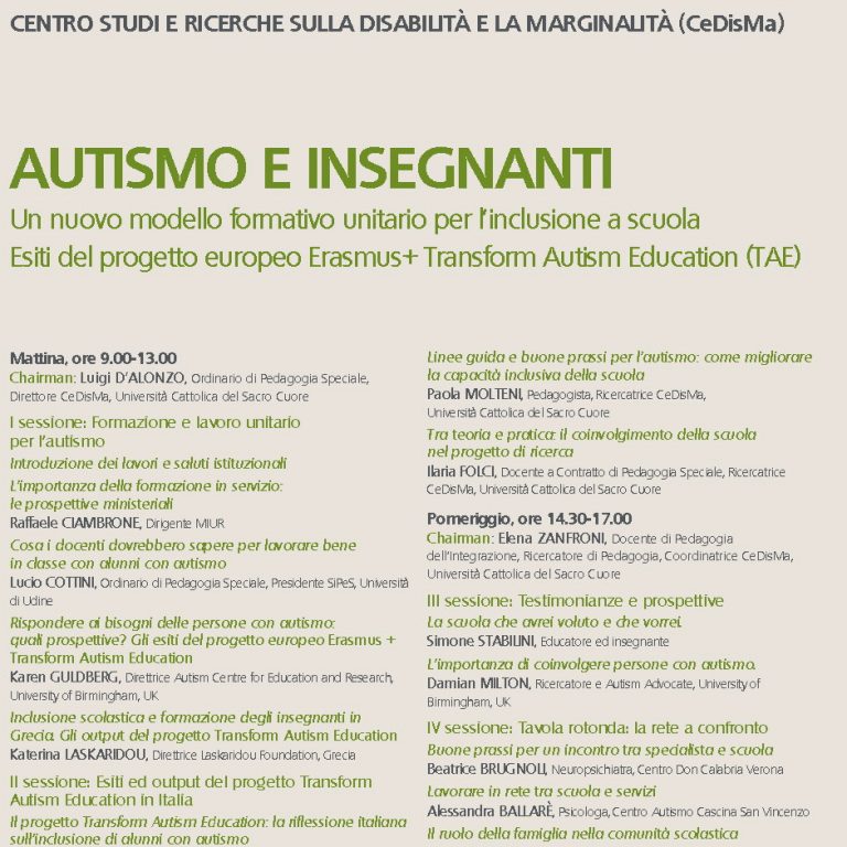 Convegno “Autismo e insegnanti” – 8 giugno