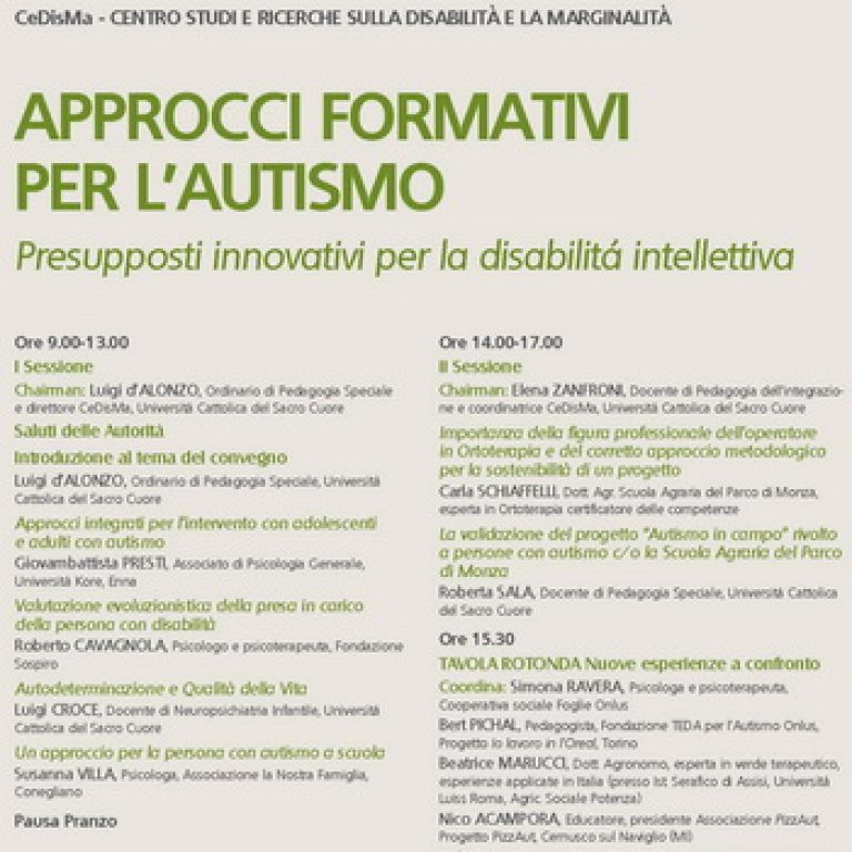 Convegno “Approcci formativi per l’autismo” – 11 aprile, Milano