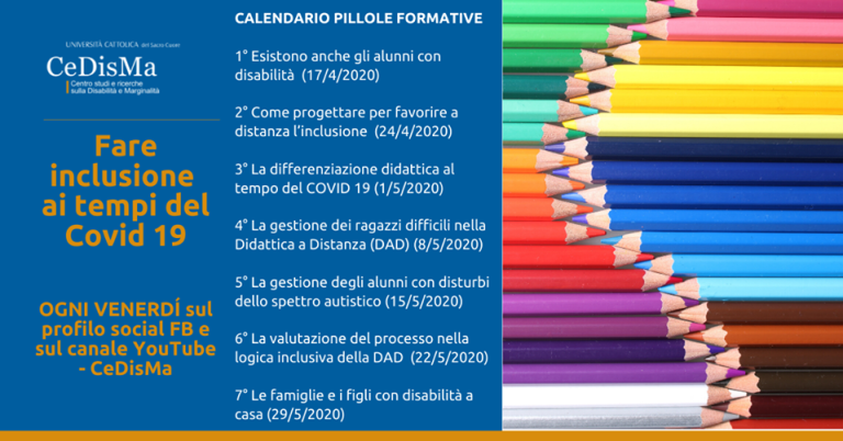 Ciclo Webinar formativi – Fare Inclusione ai tempi del Covid-19