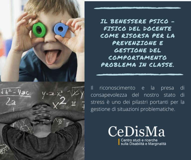 PREVENIRE IL COMPORTAMENTO PROBLEMA IN CLASSE – Il benessere del docente come risorsa fondamentale