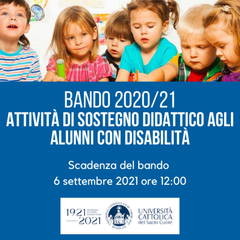 BANDO per ammissione al Corso di Specializzazione per Sostegno Didattivo