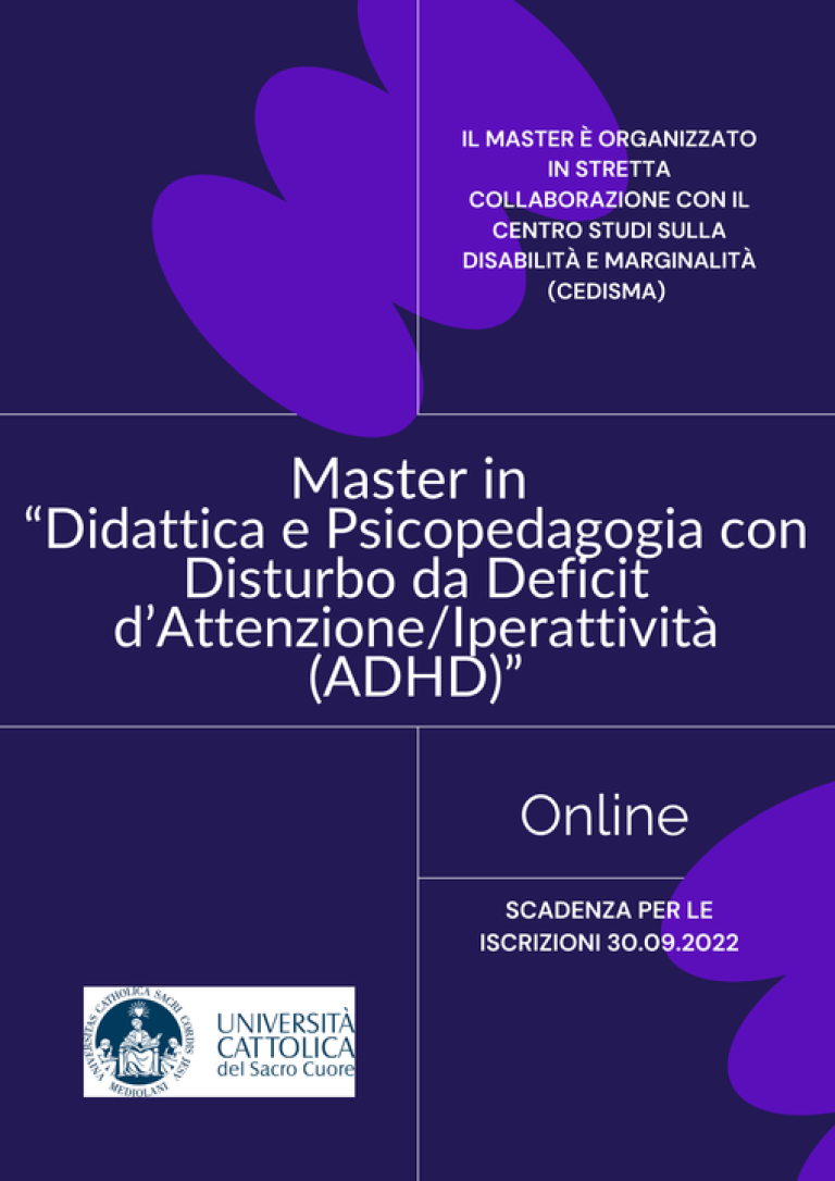 Master in Didattica e Psicopedagogica per alunni con ADHD