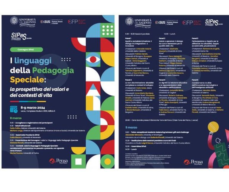 Convegno Nazionale SIPeS “I linguaggi della pedagogia speciale: la prospettiva dei valori e dei contesti di vita”